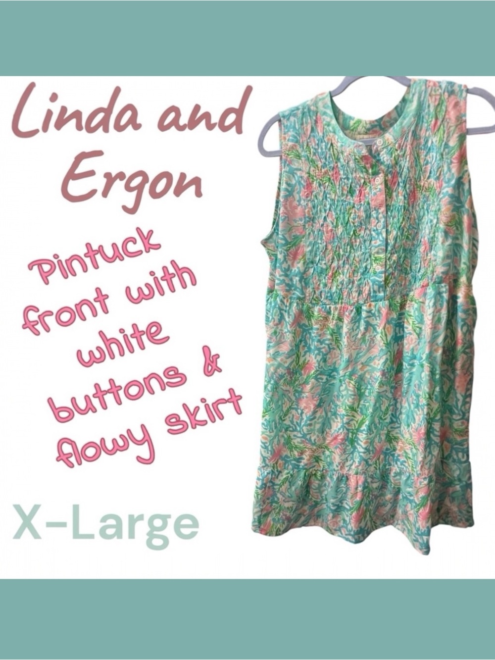 Floral Midi Dress - Pink and Green